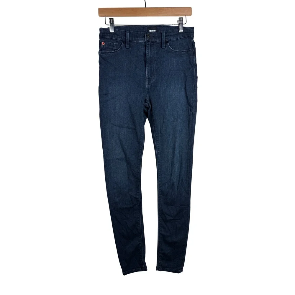 Hudson Women's Mid Rise Skinny Jeans size 28 Dark Wash Blue Denim